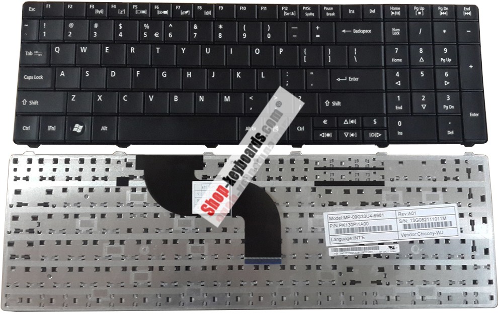 Acer PK130DQ1A02 Keyboard replacement