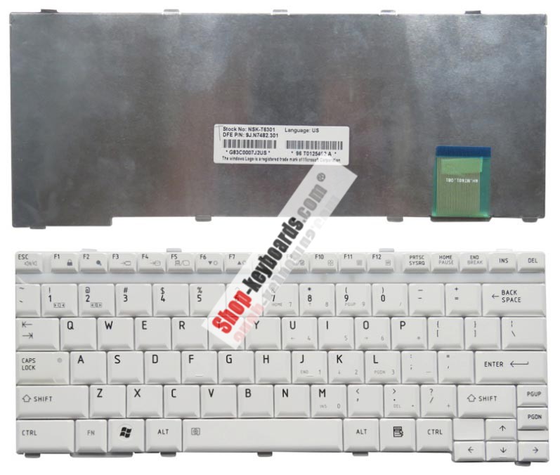 Toshiba 9J.N7482.30S Keyboard replacement