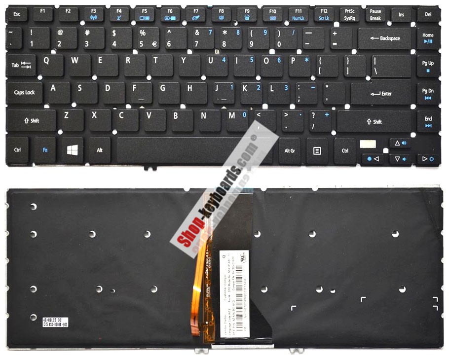 Acer Aspire R7-571G-53338G75ass Keyboard replacement