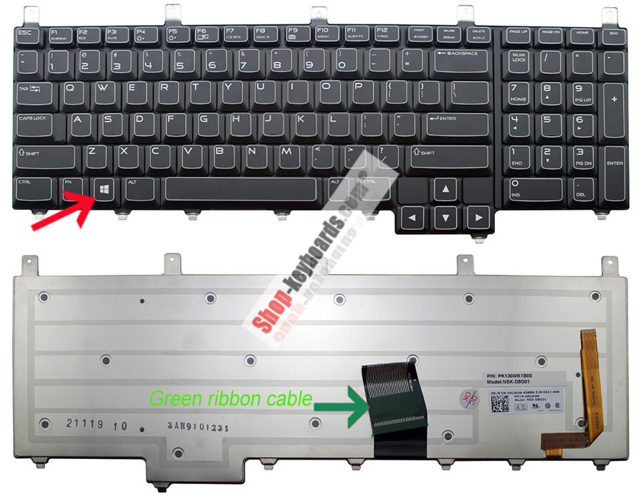 Dell TGN0N Keyboard replacement