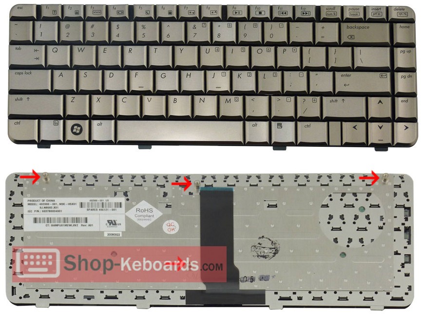 HP NSK-H5X0U Keyboard replacement