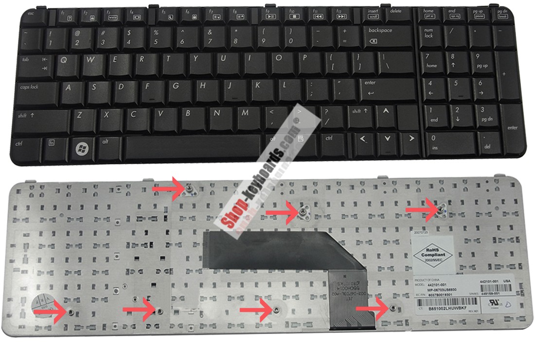 HP Pavilion HDX9572LA Keyboard replacement