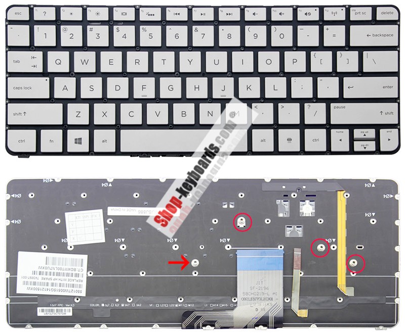 HP 743897-151  Keyboard replacement