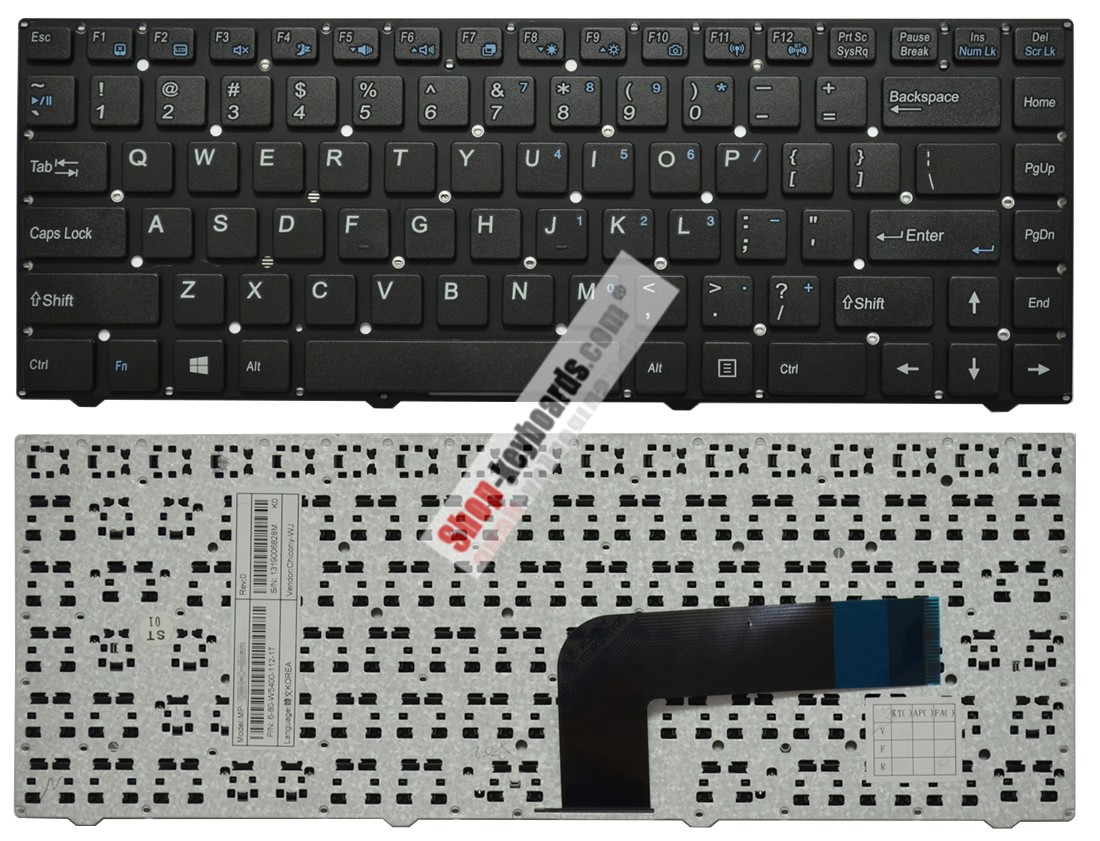 Clevo MP-12B83US-4301W Keyboard replacement