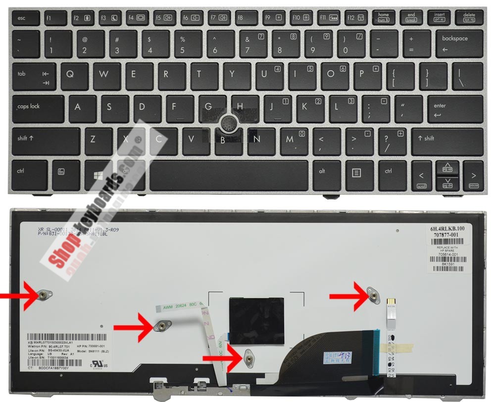 HP 705613-051 Keyboard replacement