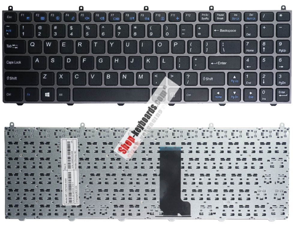 Clevo MP-12N76B0-4305 Keyboard replacement