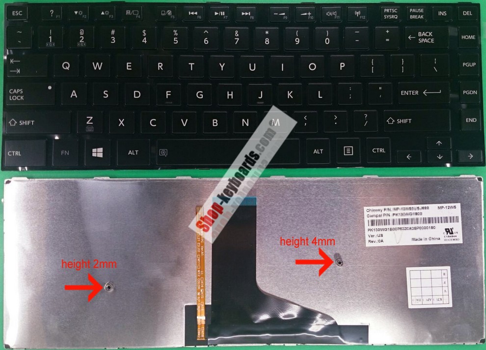 Toshiba PK130WG1C00 Keyboard replacement