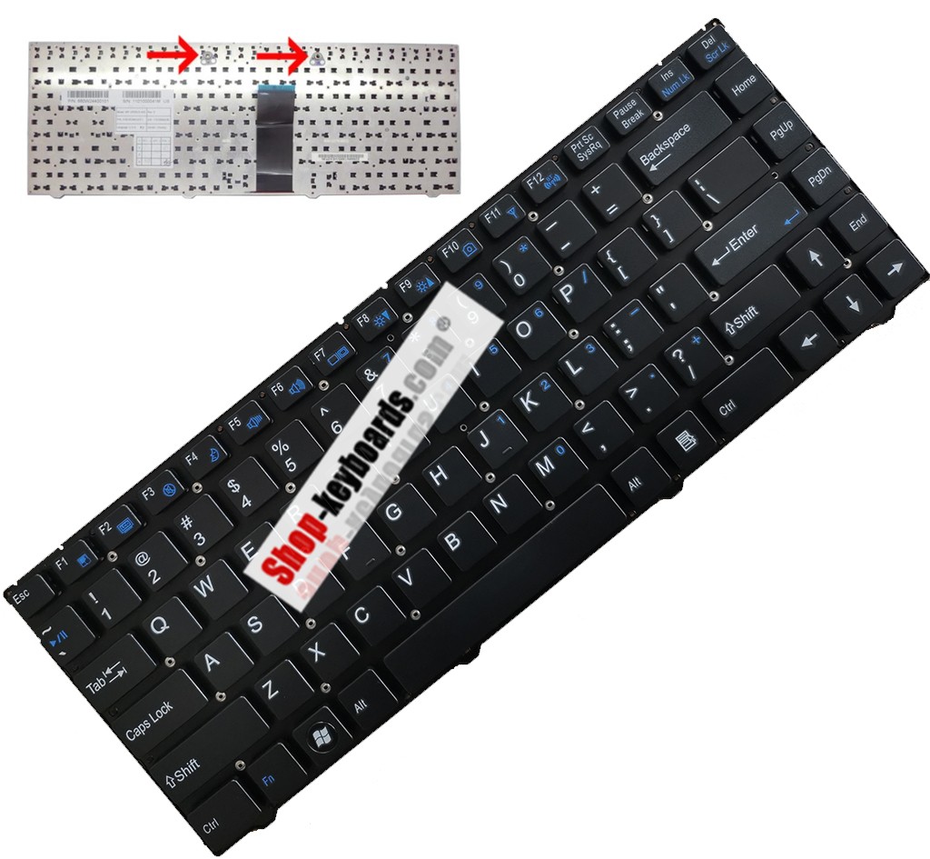 Clevo MP-10F86DN-430 Keyboard replacement