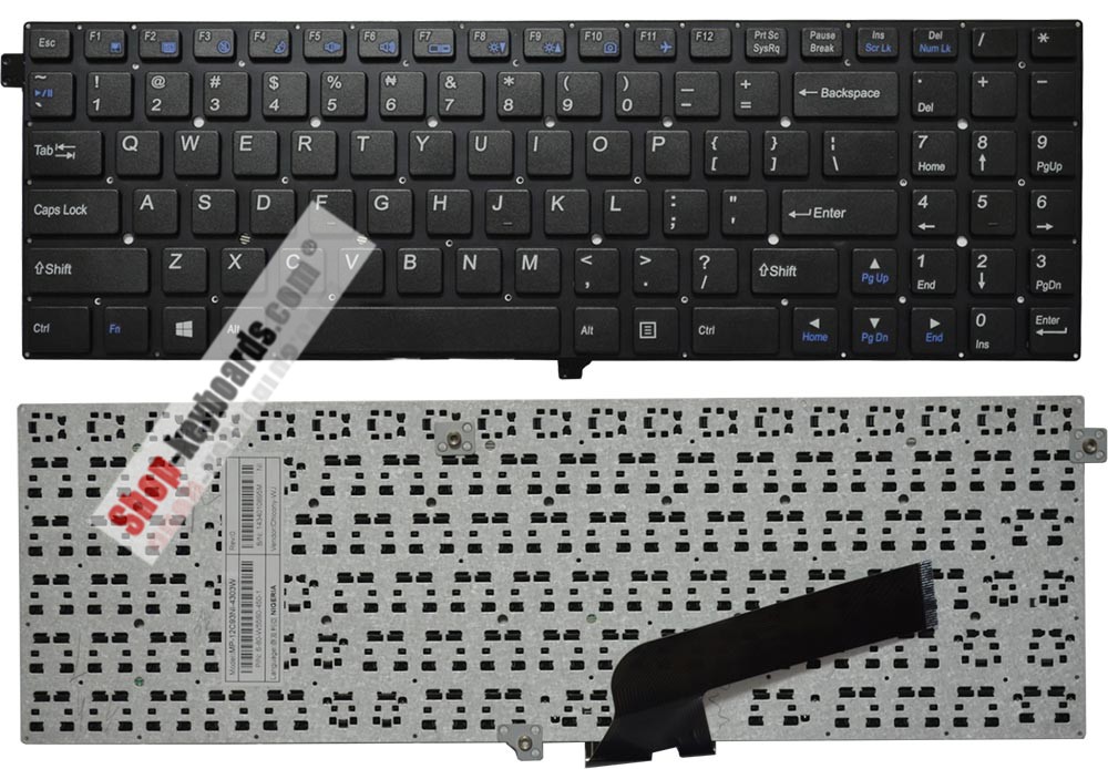 Clevo MP-12C96BO-4303W Keyboard replacement