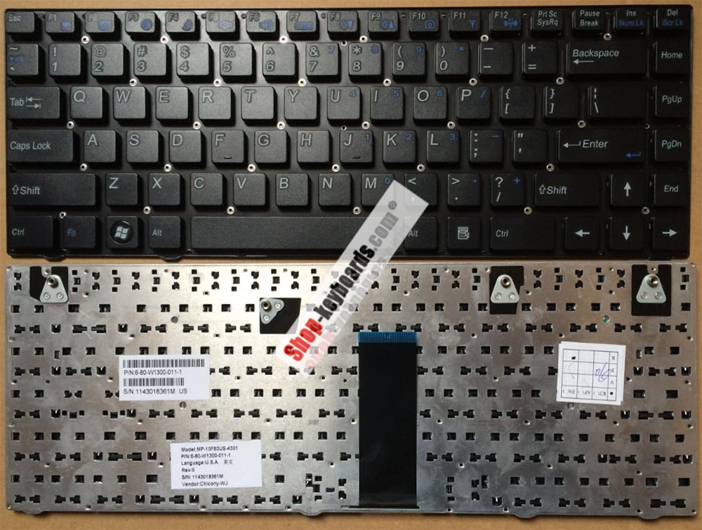 Clevo W130EV Keyboard replacement