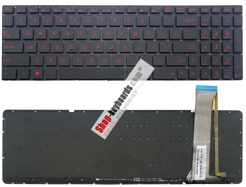 Asus 0KNB0-6611GE00 Keyboard replacement