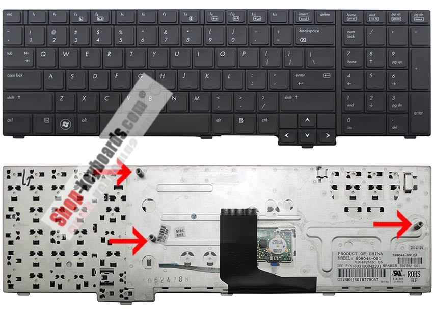 HP 597582-DJ1 Keyboard replacement