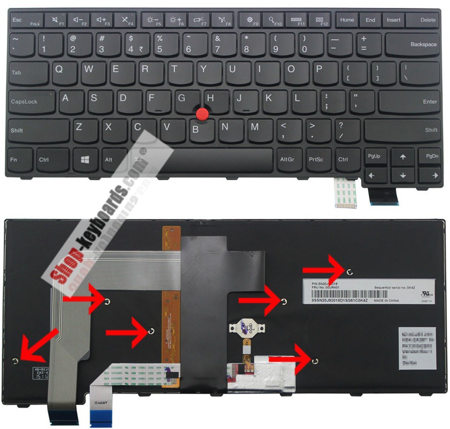 Lenovo 9Z.NCJBT.80A  Keyboard replacement