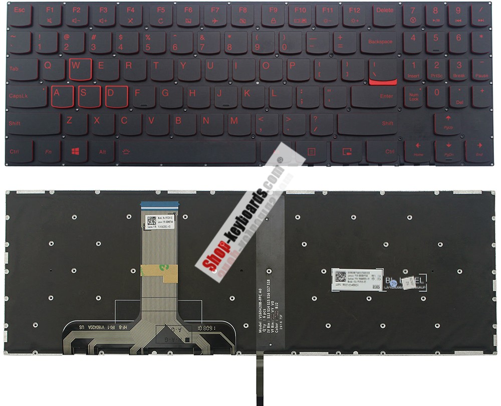 Lenovo Legion Y530-15ICH Keyboard replacement