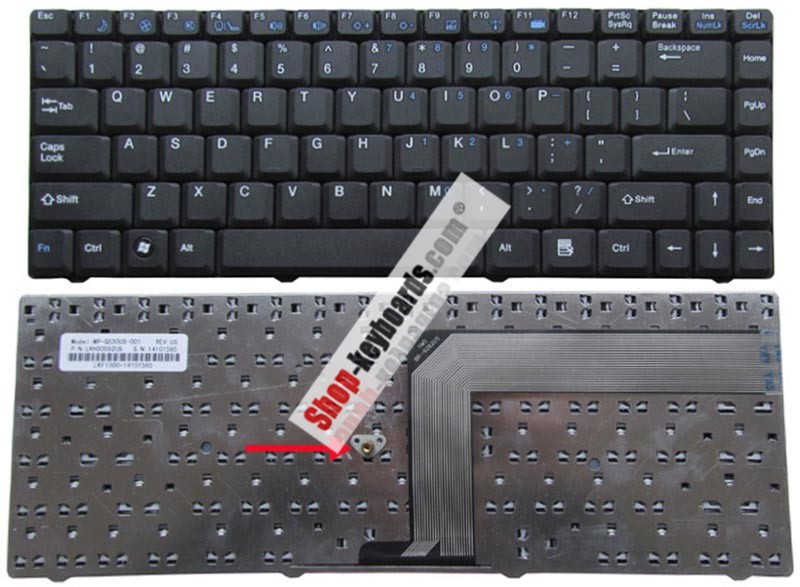 Hasee MP-05696GB-3608 Keyboard replacement