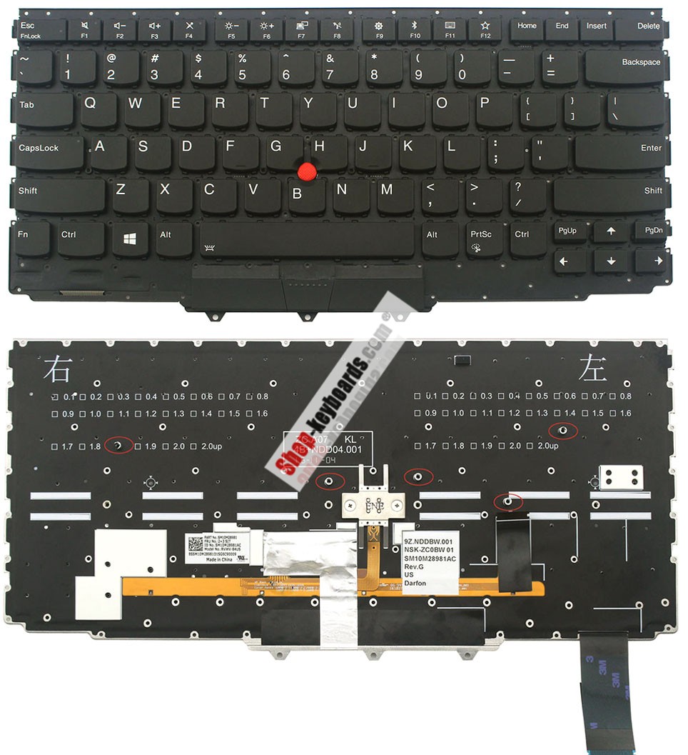 Lenovo LIM16F26GBJ442 Keyboard replacement