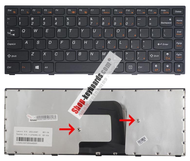 Lenovo 9Z.N7GSW.H0U Keyboard replacement