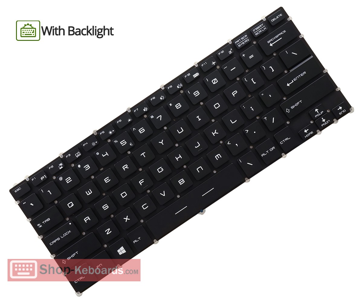 MSI GS43 7RE PHANTOM PRO-074AU  Keyboard replacement