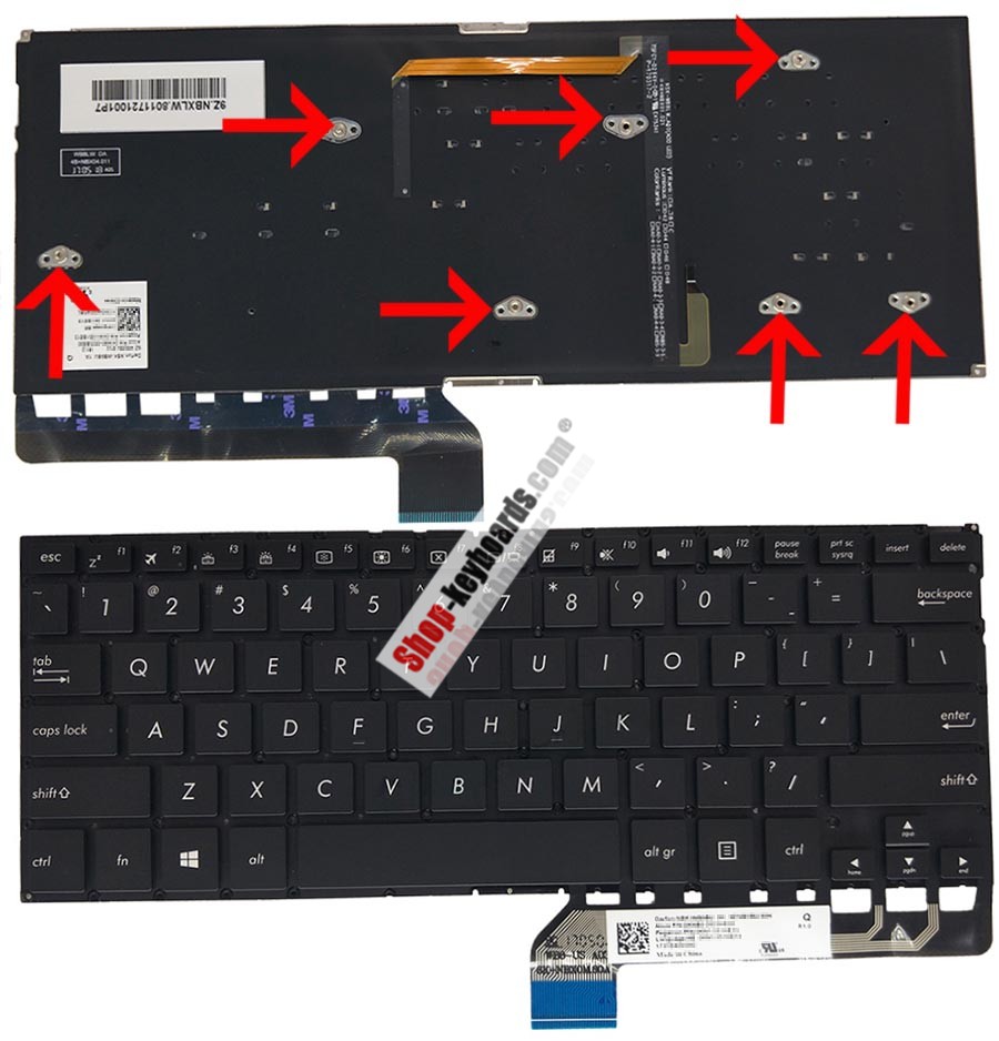 Asus 0KNB0-2626SP00 Keyboard replacement