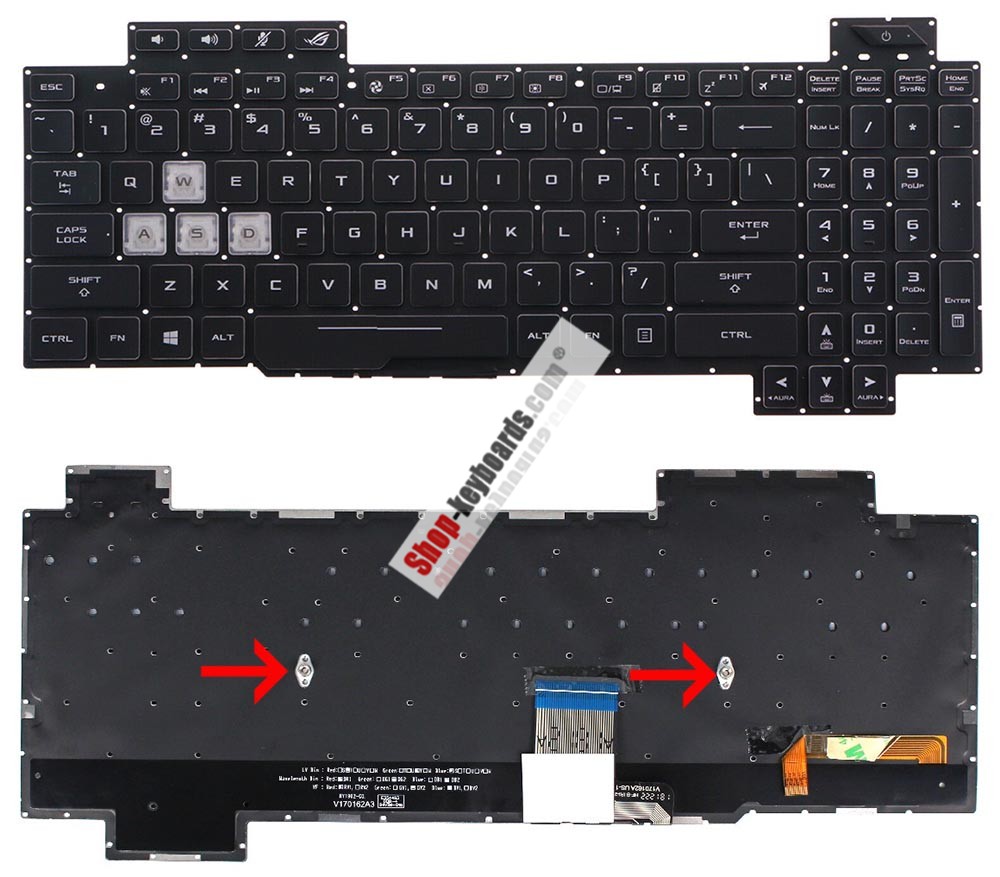 Asus 0KN1-571UK11  Keyboard replacement