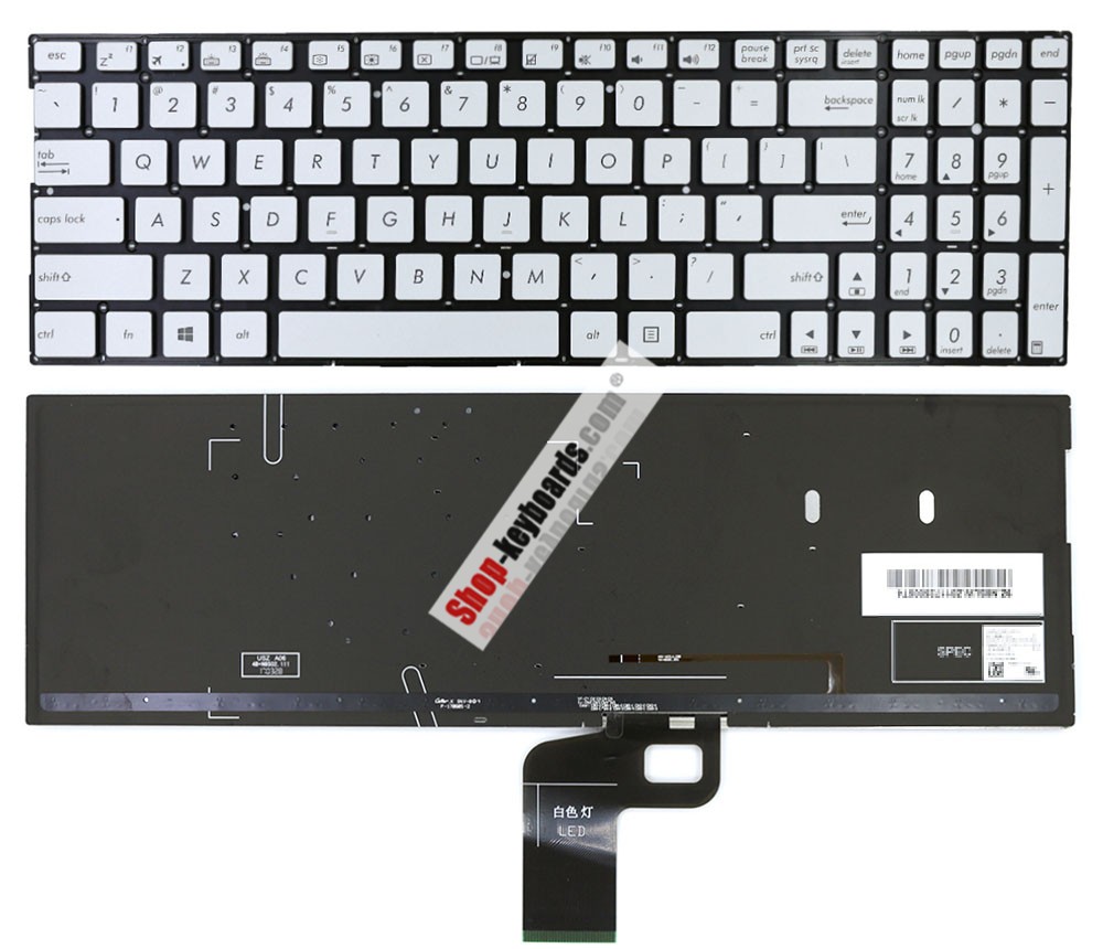 Asus 0KNB0-662WFR00  Keyboard replacement