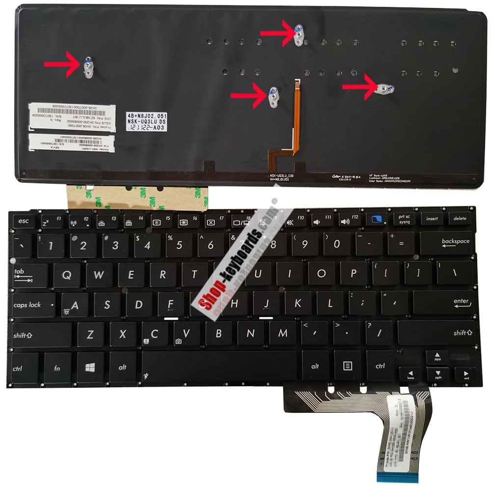 Asus 0KNB0-3623GE00 Keyboard replacement