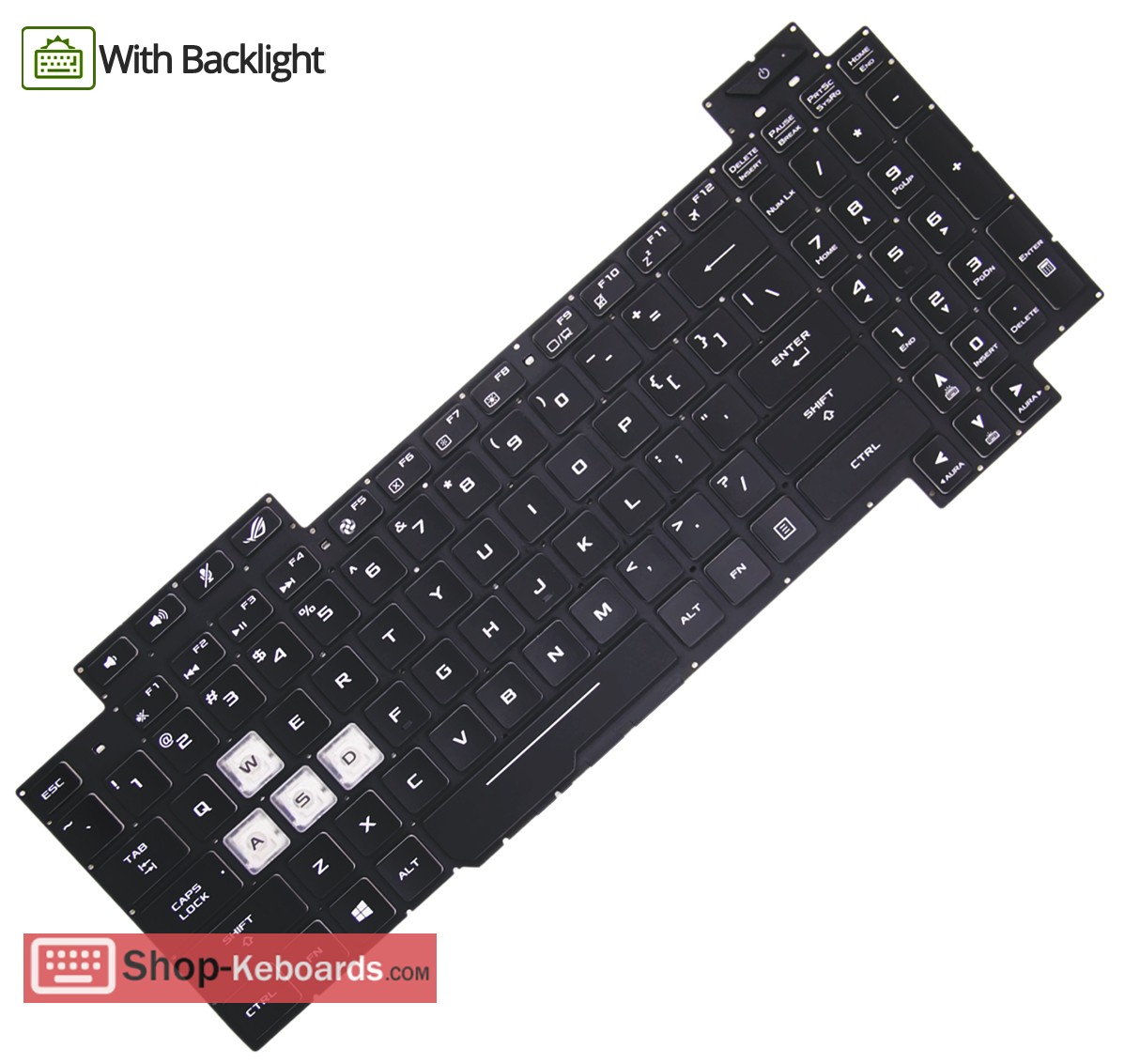 Asus 0KNR0-661GND00 Keyboard replacement