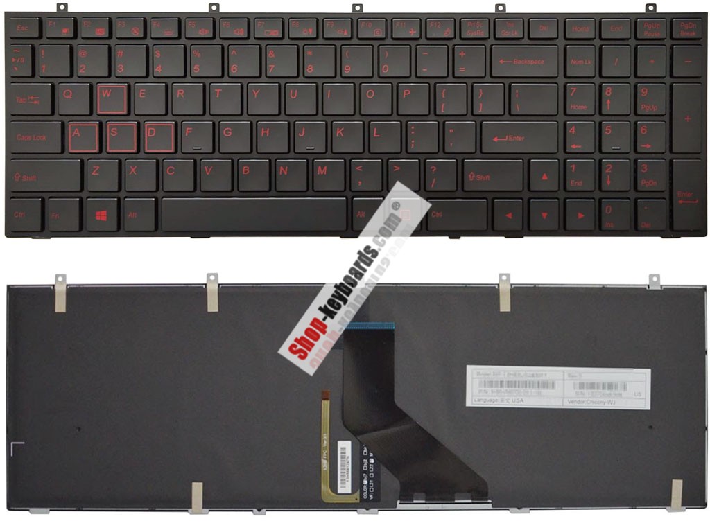 Clevo MP-13H86S0J430 Keyboard replacement