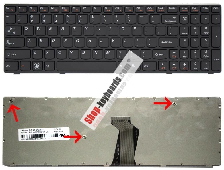 Lenovo 9Z.N5SSW.G0T Keyboard replacement
