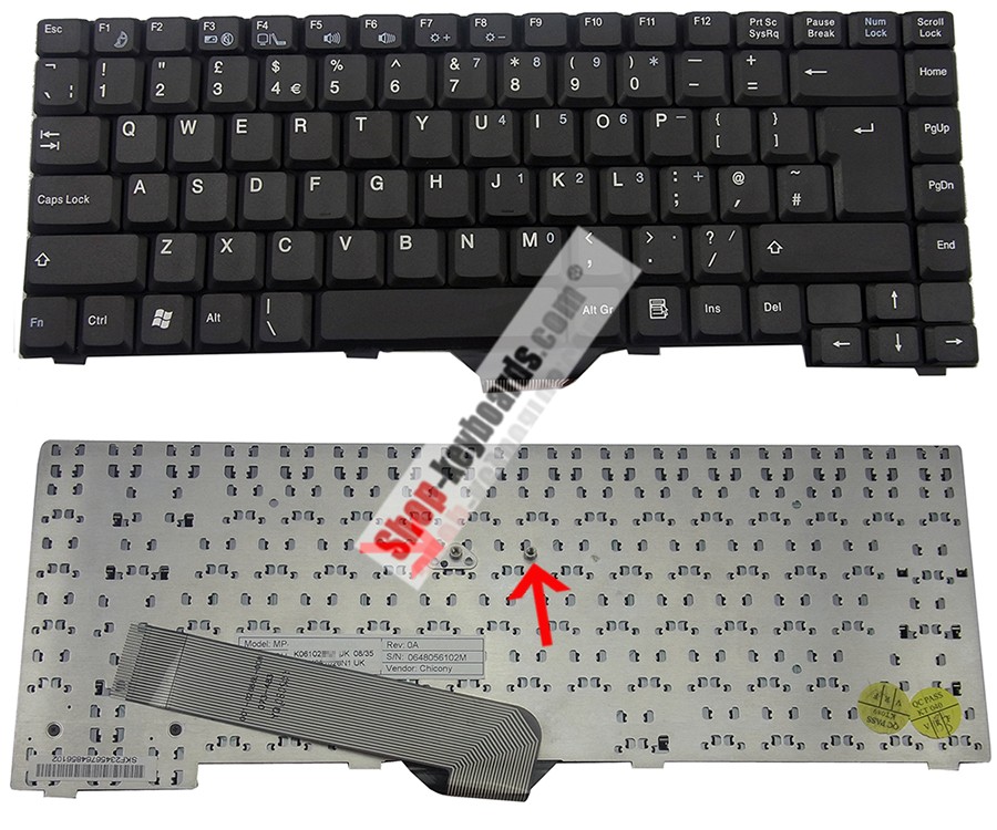 Fujitsu MP-02686U43347D Keyboard replacement