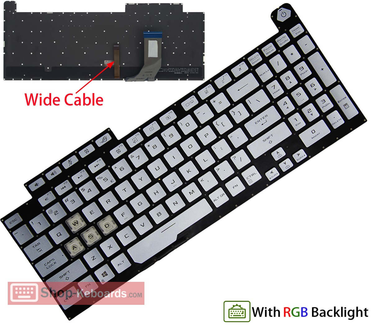 Asus 0KNR0-661MKO00  Keyboard replacement