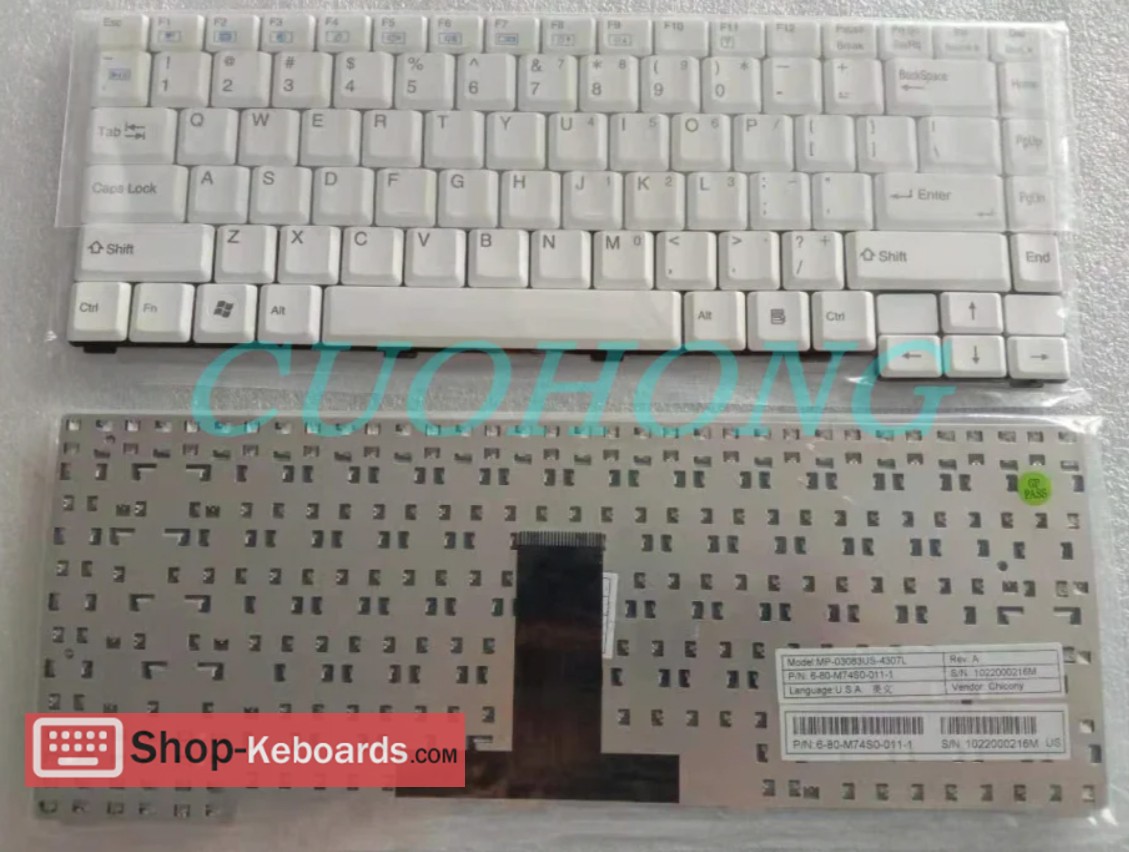 Clevo M660SRU Keyboard replacement