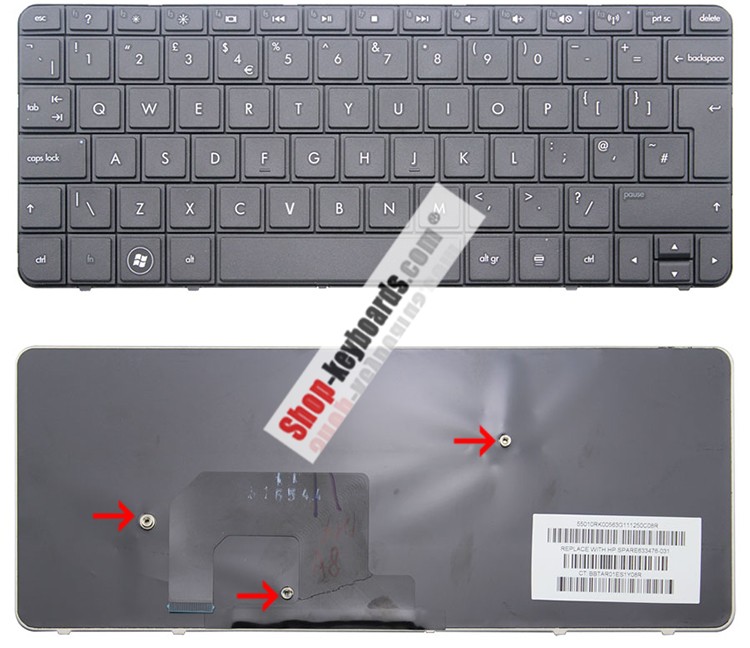 HP Mini 110-3130sb  Keyboard replacement