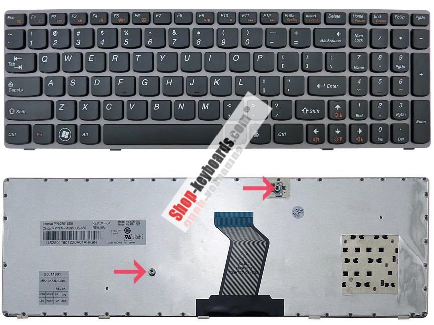 Lenovo IdeaPad Y570NT Keyboard replacement