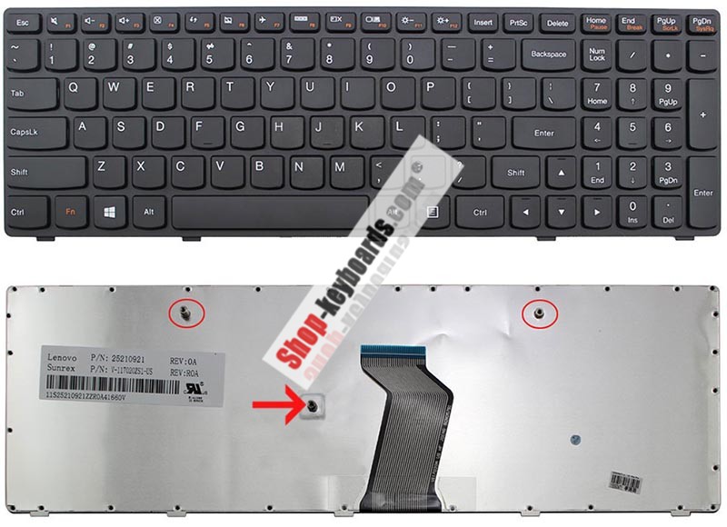 Lenovo 9Z.N9YSC.01D Keyboard replacement
