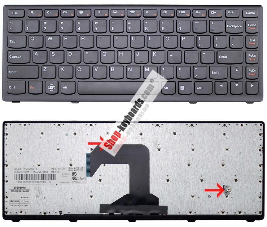 Lenovo Ideapad S300-BNI Keyboard replacement