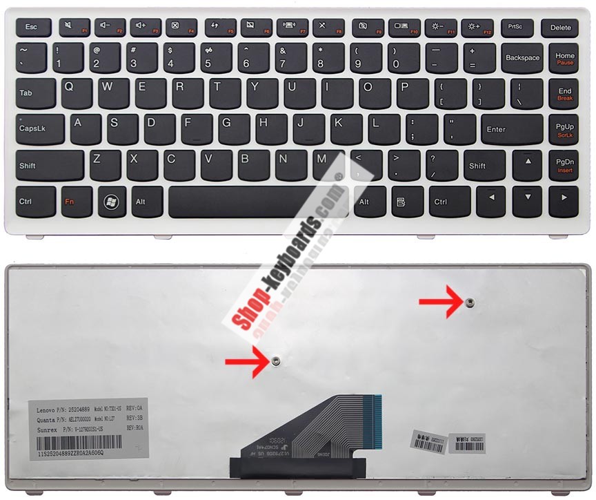 Lenovo 9Z.N7GSQ.D0R Keyboard replacement