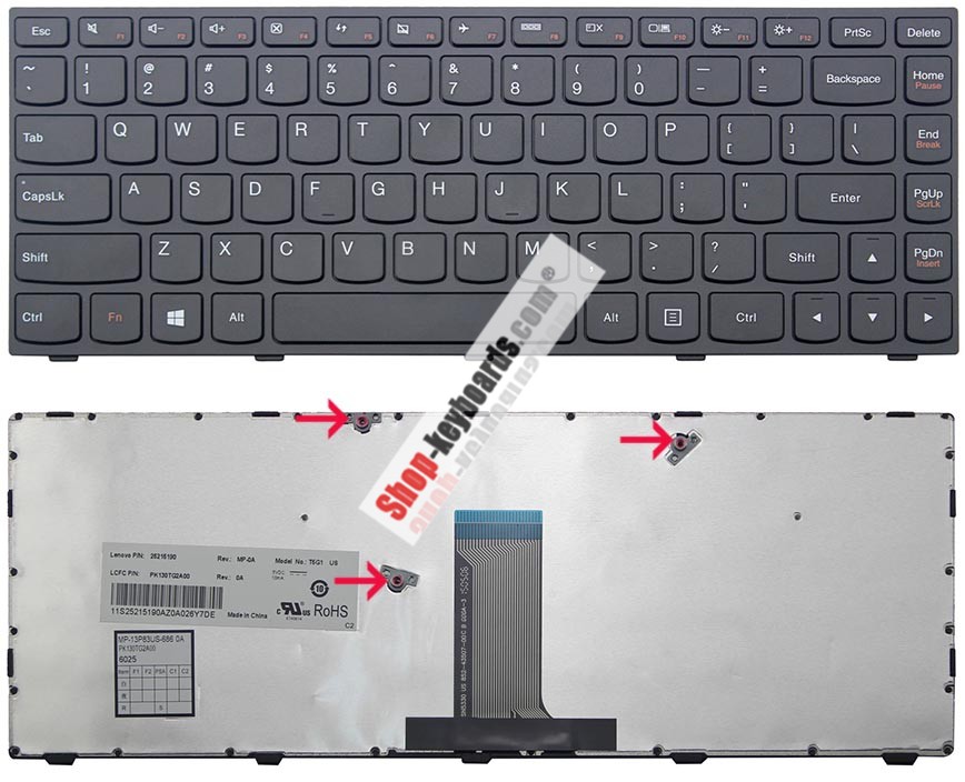 Lenovo 5N20J64897  Keyboard replacement