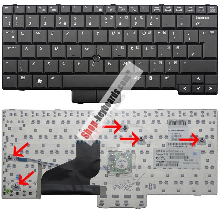 HP EliteBook 2500 Keyboard replacement