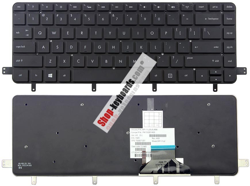 HP Spectre XT TouchSmart 15-4000 Keyboard replacement