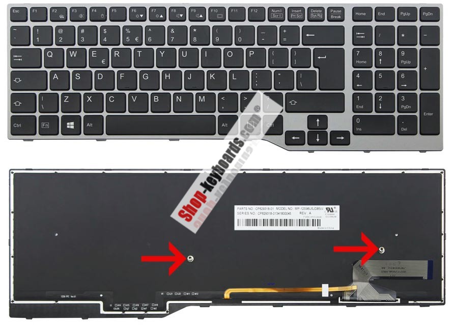 Fujitsu MP-12S96LAJD851W Keyboard replacement