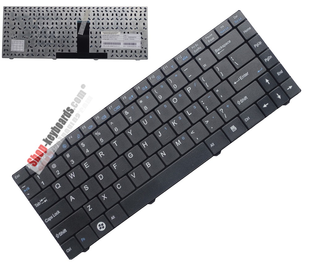Clevo MP-07G36GB-430 Keyboard replacement