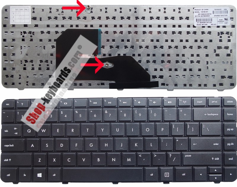 HP 728186-001 Keyboard replacement