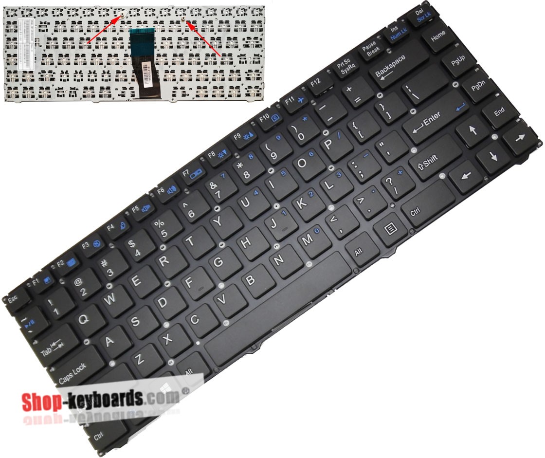 Clevo MP-12R76LA-4302 Keyboard replacement