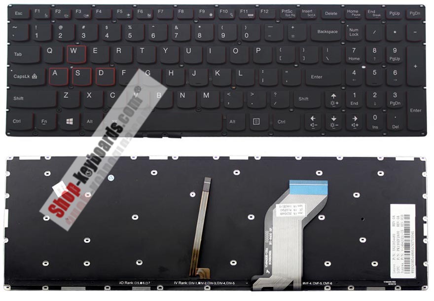 Lenovo Rescuer 15-ISE Keyboard replacement