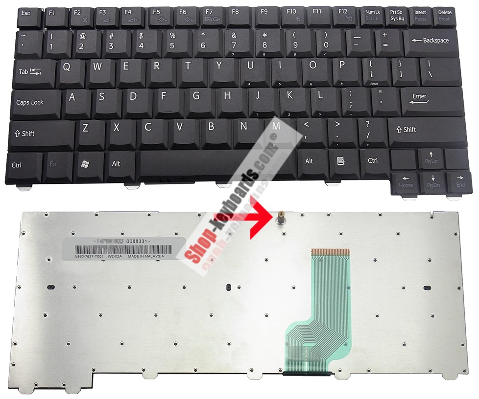 Sony VAIO VGN-B90PSY Keyboard replacement