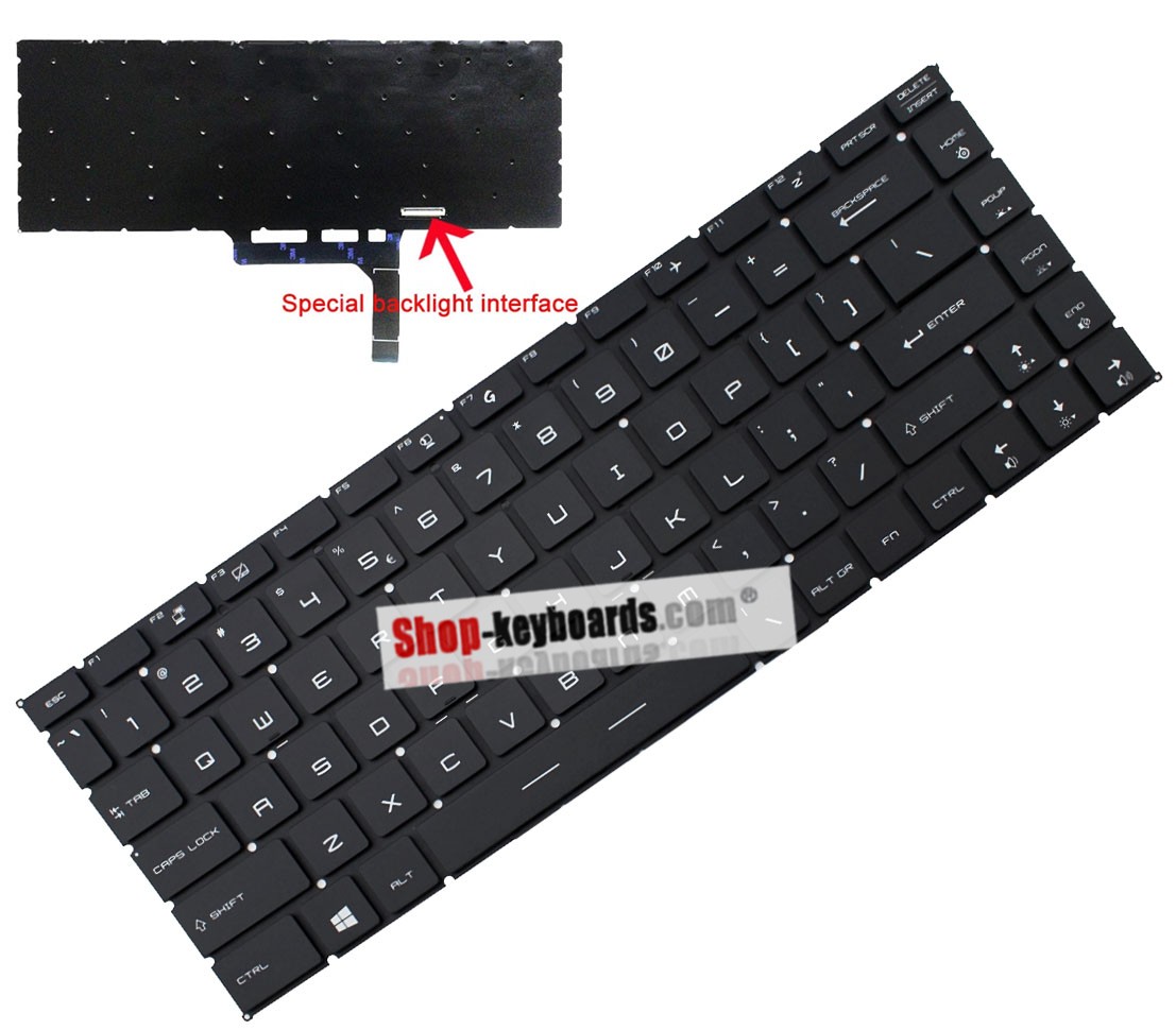 MSI GS65 9SE-639FR STEALTH  Keyboard replacement