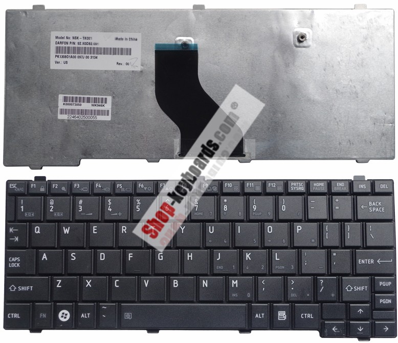 Toshiba MP-09K53US6698 Keyboard replacement