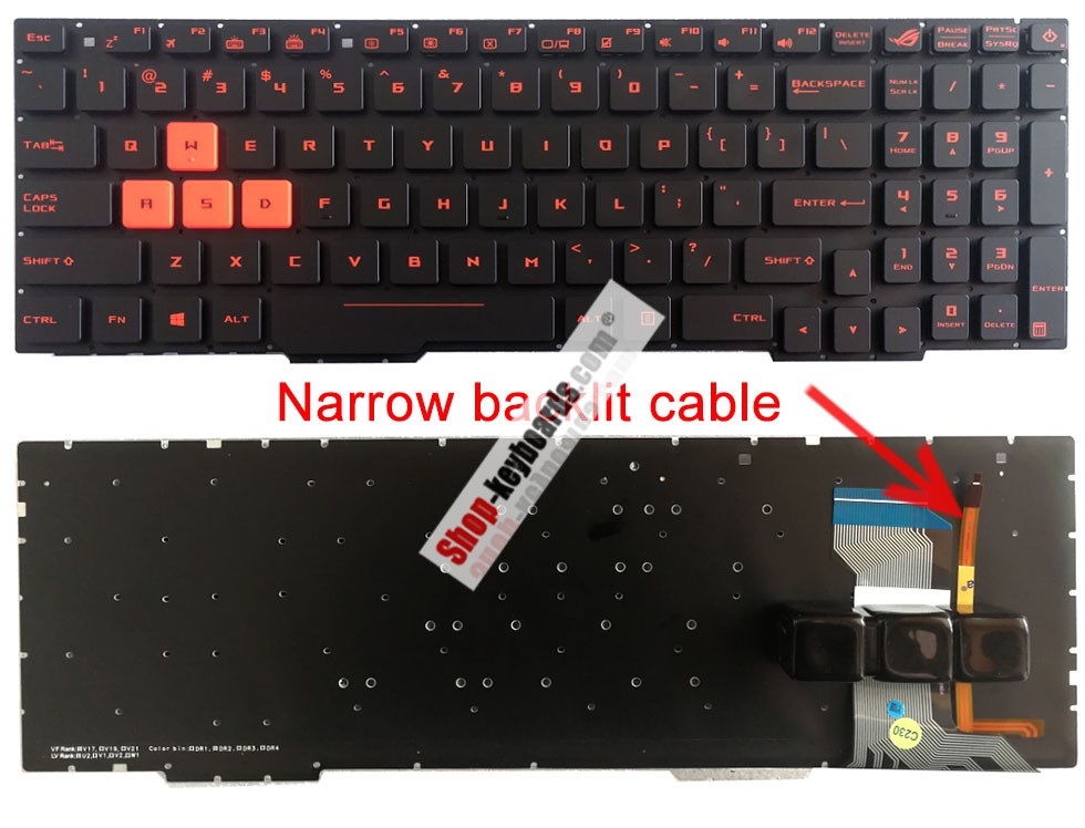 Asus ZX553V Keyboard replacement