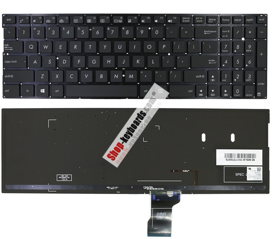Asus 9Z.N8SBU.Z0F Keyboard replacement